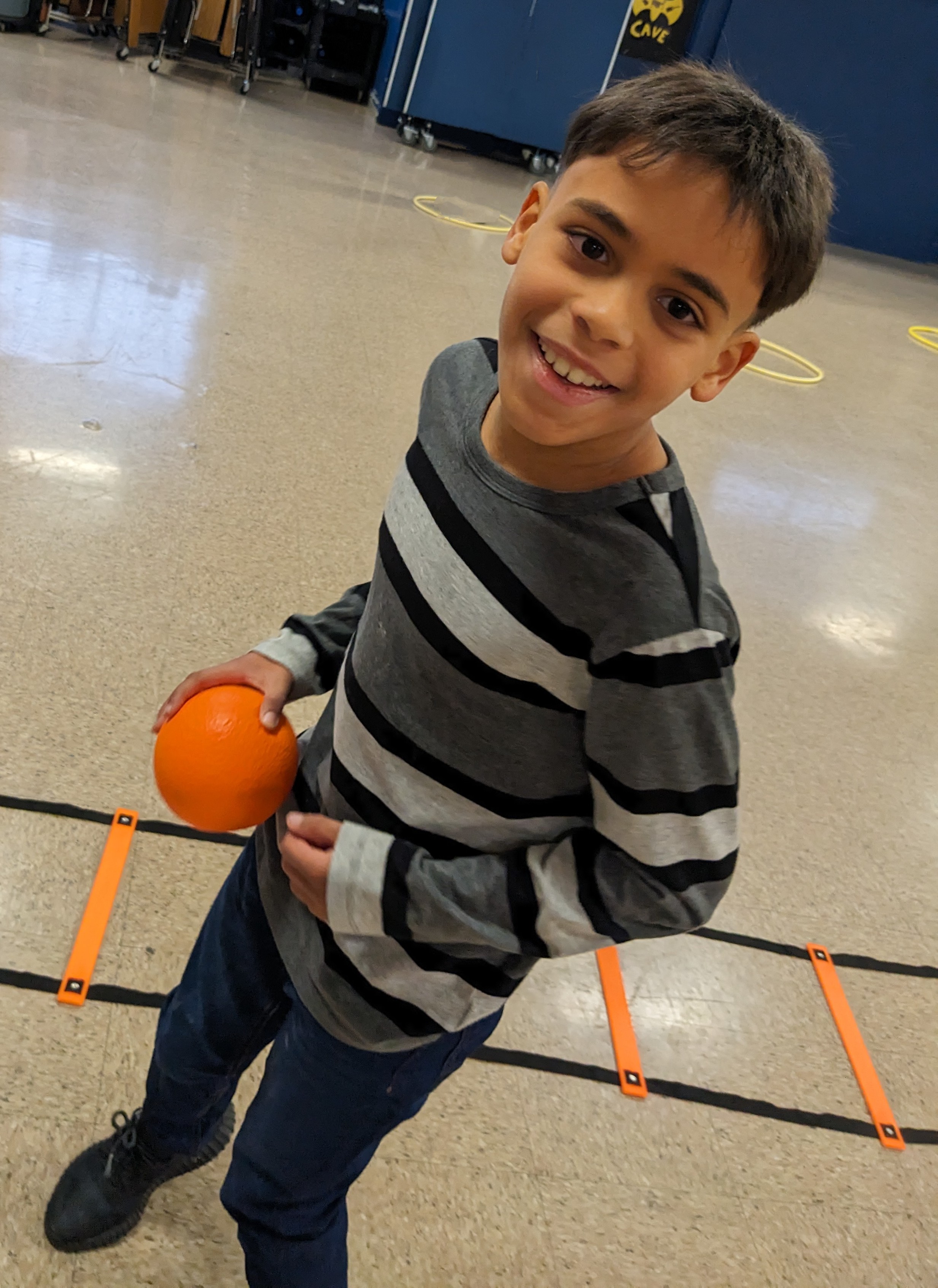 Student with ball 